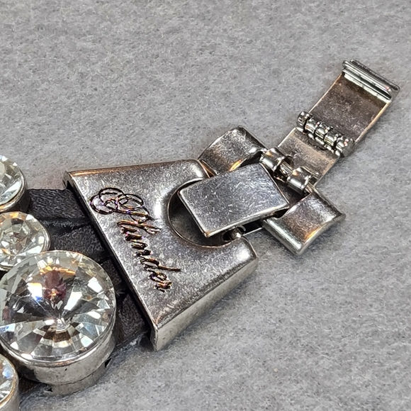 Plunder Rhinestone Statement Bracelet Multi-Row Crystal Cuff Glam Sparkle - Picture 3 of 11